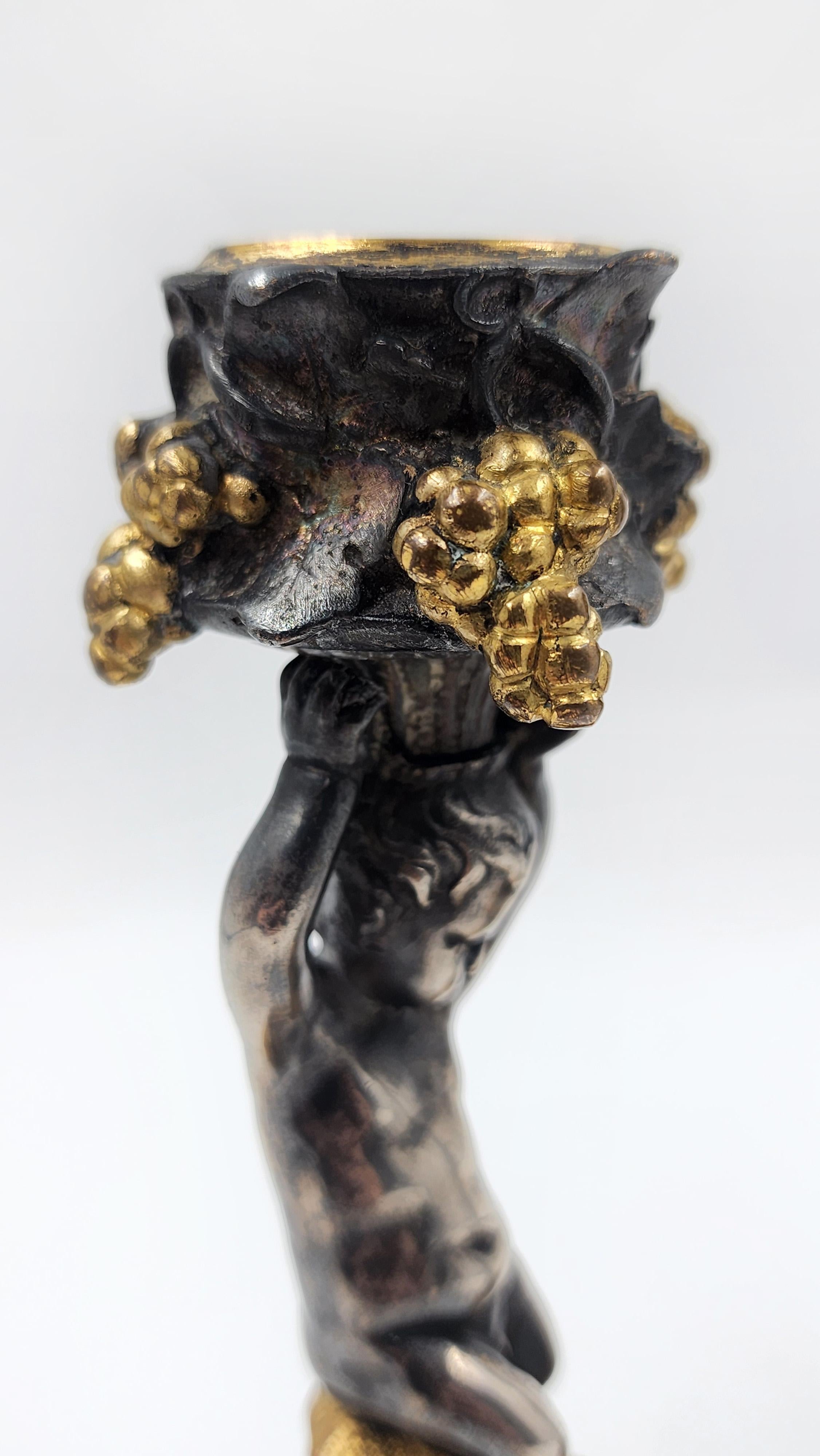Candeleros franceses de bronce de Ferdinand Barbedienne Luis XVI en venta