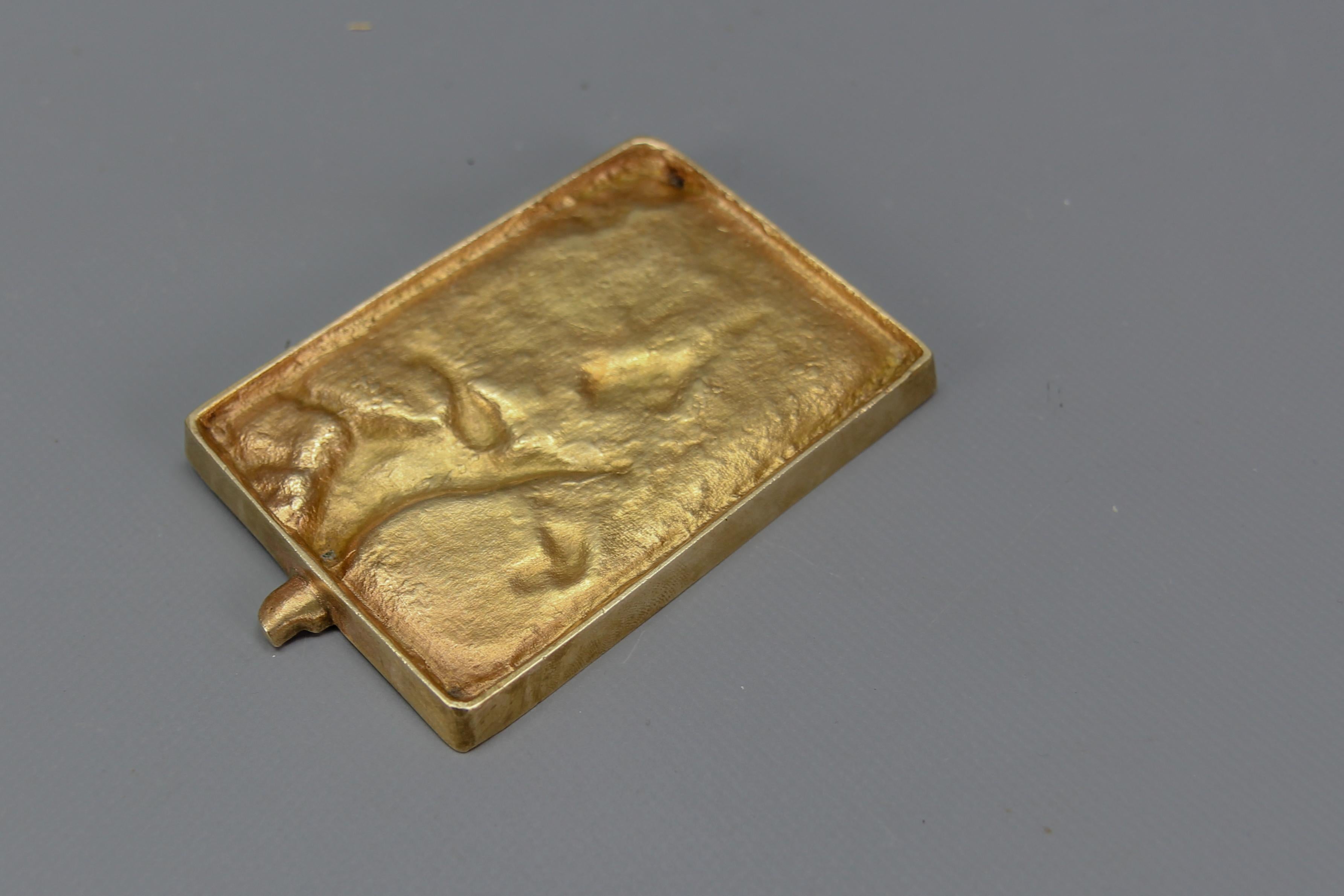 French Bronze Card Tray or Pin Tray, Vide-Poche with Hunting Dogs Irish Setters 9