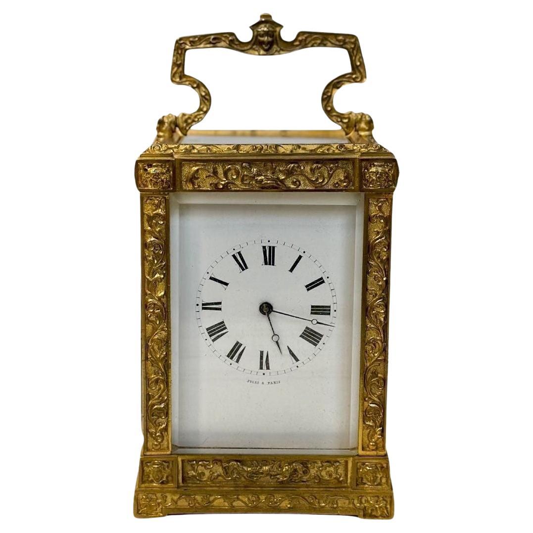 French Bronze Carriage Clock by Jules, Paris, c. 1840