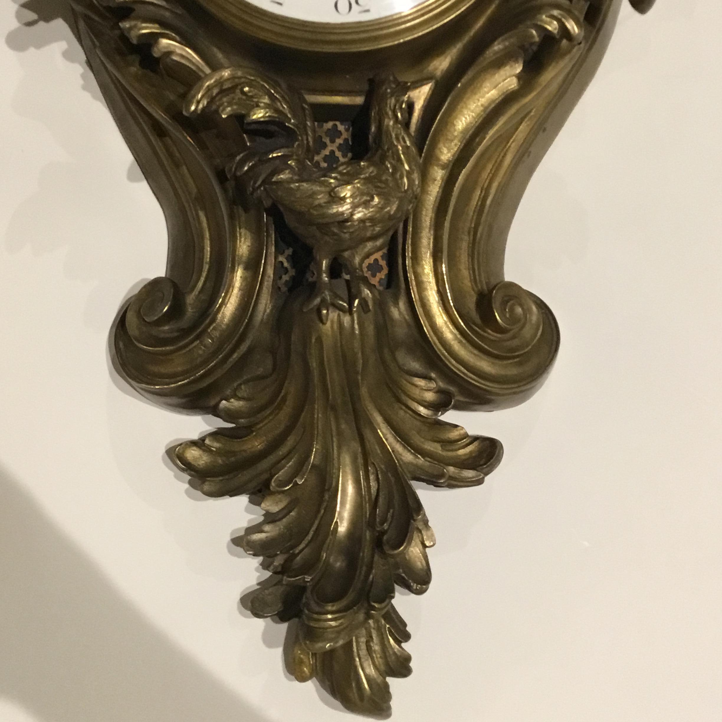 French Bronze Cartel Clock, 19th Century For Sale 7