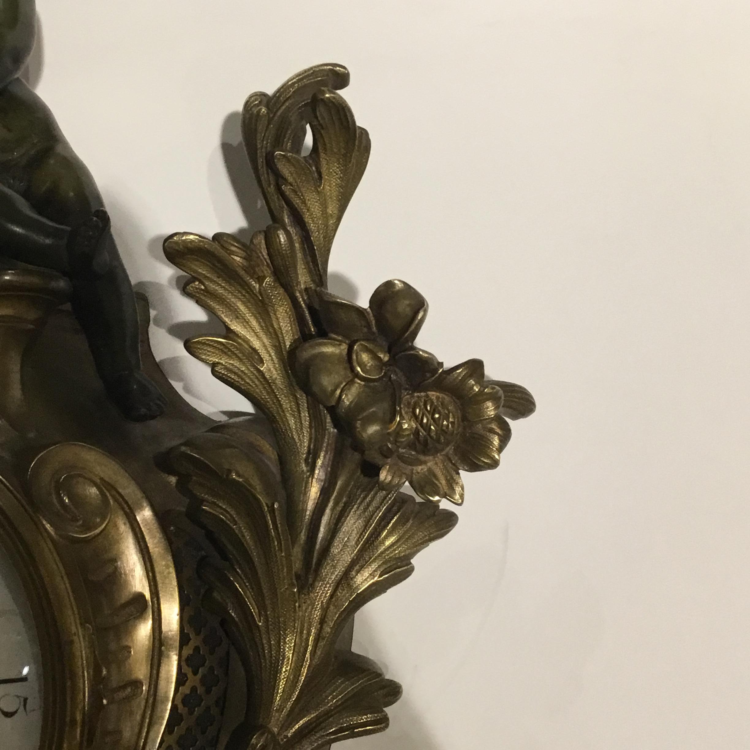 Französische Kartelluhr aus Bronze:: 19. Jahrhundert im Angebot 9
