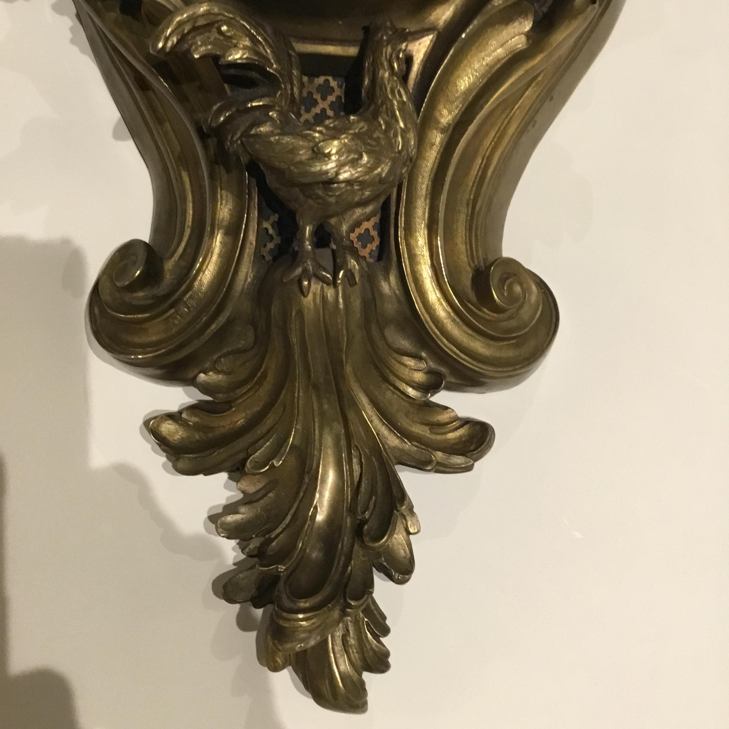 Pendule de cartel en bronze français:: 19ème siècle Bon état - En vente à Houston, TX