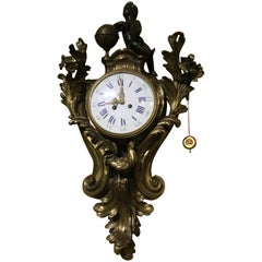 Antique French Bronze Cartel Clock, 19th Century 