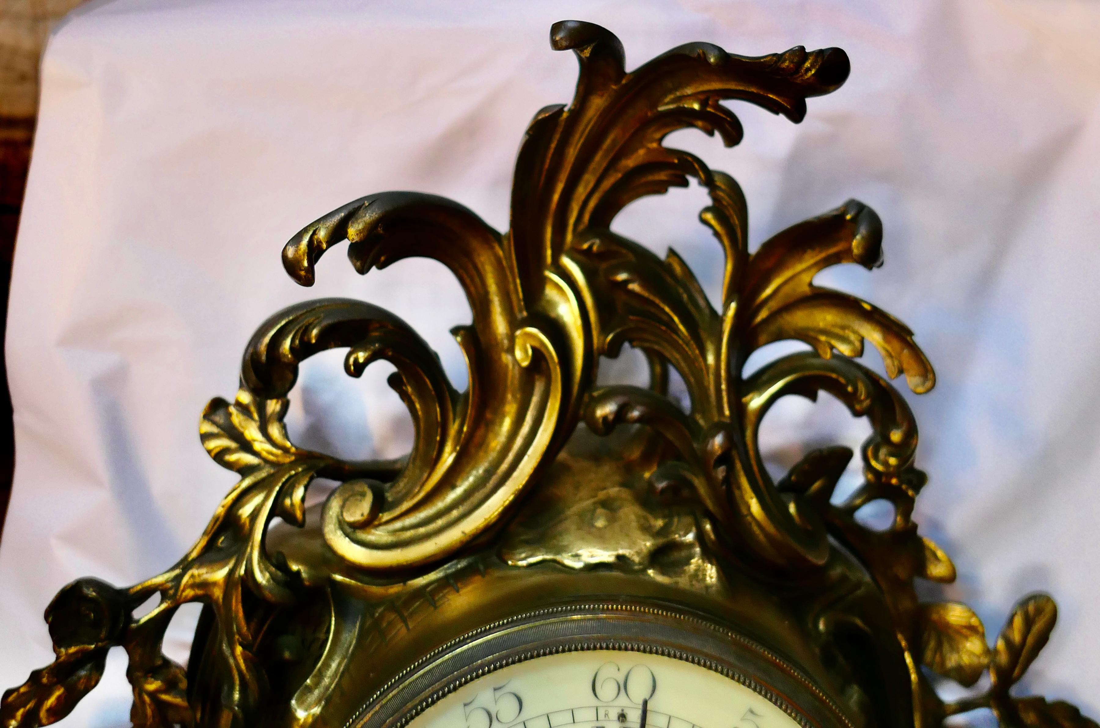 French Bronze Cartel Clock In Good Condition For Sale In Bronx, NY