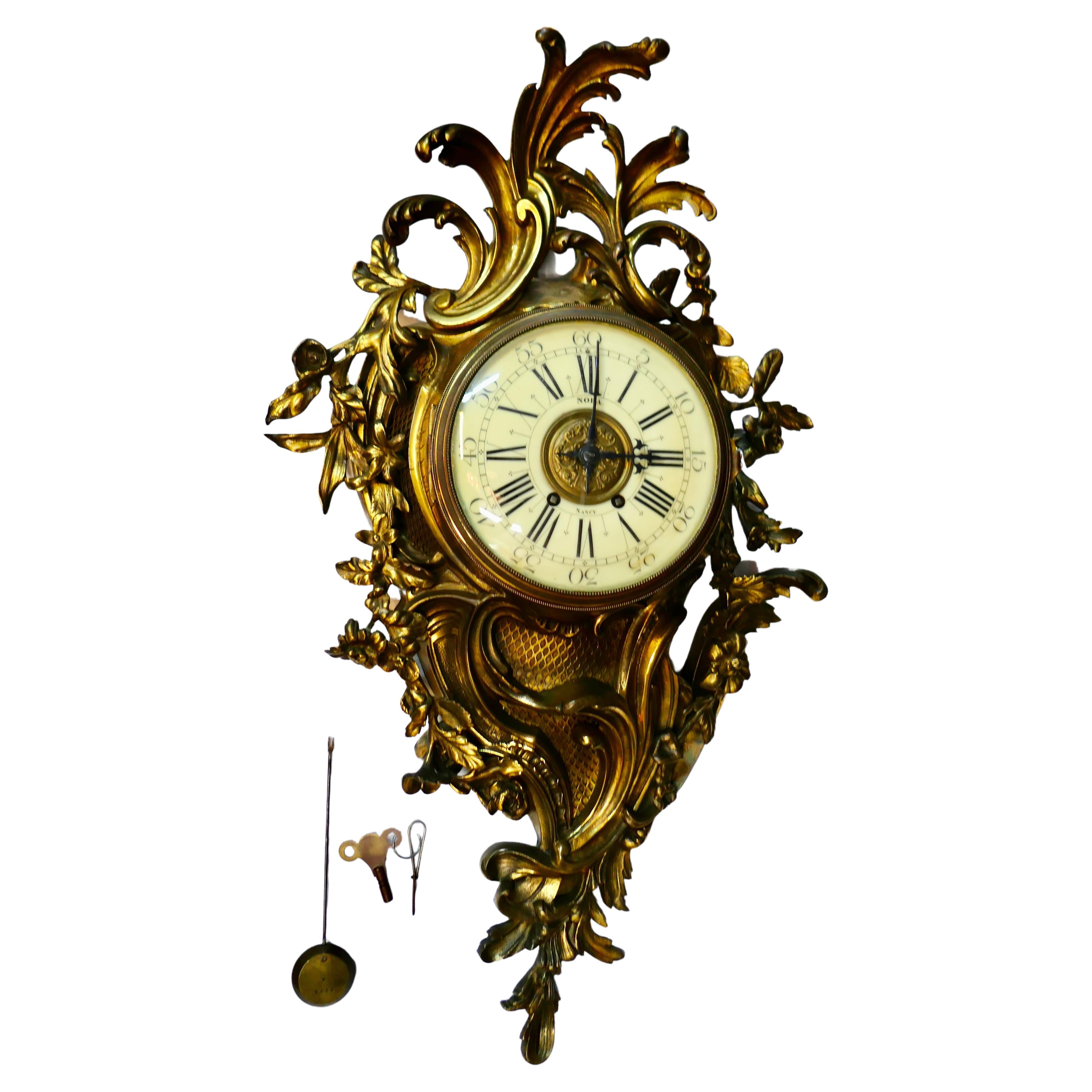 French Bronze Cartel Clock