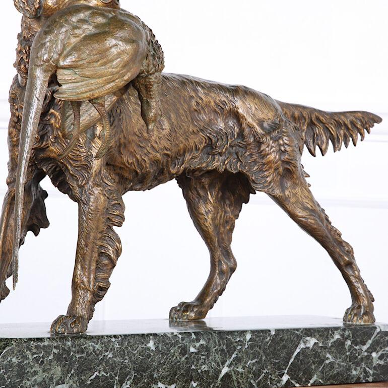 French Bronze ‘Chien et Faisan’ by Jules Moigniez In Good Condition In Vancouver, British Columbia