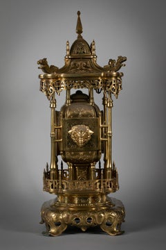 French Bronze Chinoiserie Clock, circa 1880