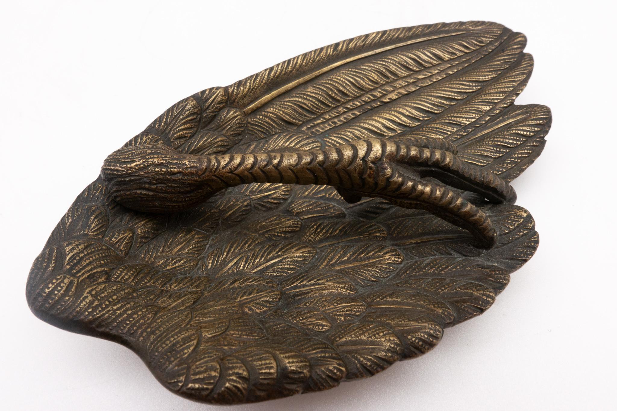 French Bronze Claw and Feather Vide Poche In Good Condition In New York, NY