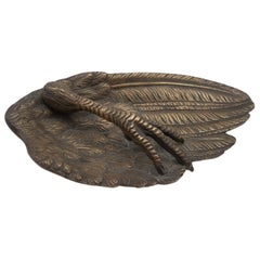Antique French Bronze Claw and Feather Vide Poche
