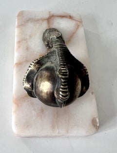 French Bronze Claw Paperweight on Marble Base