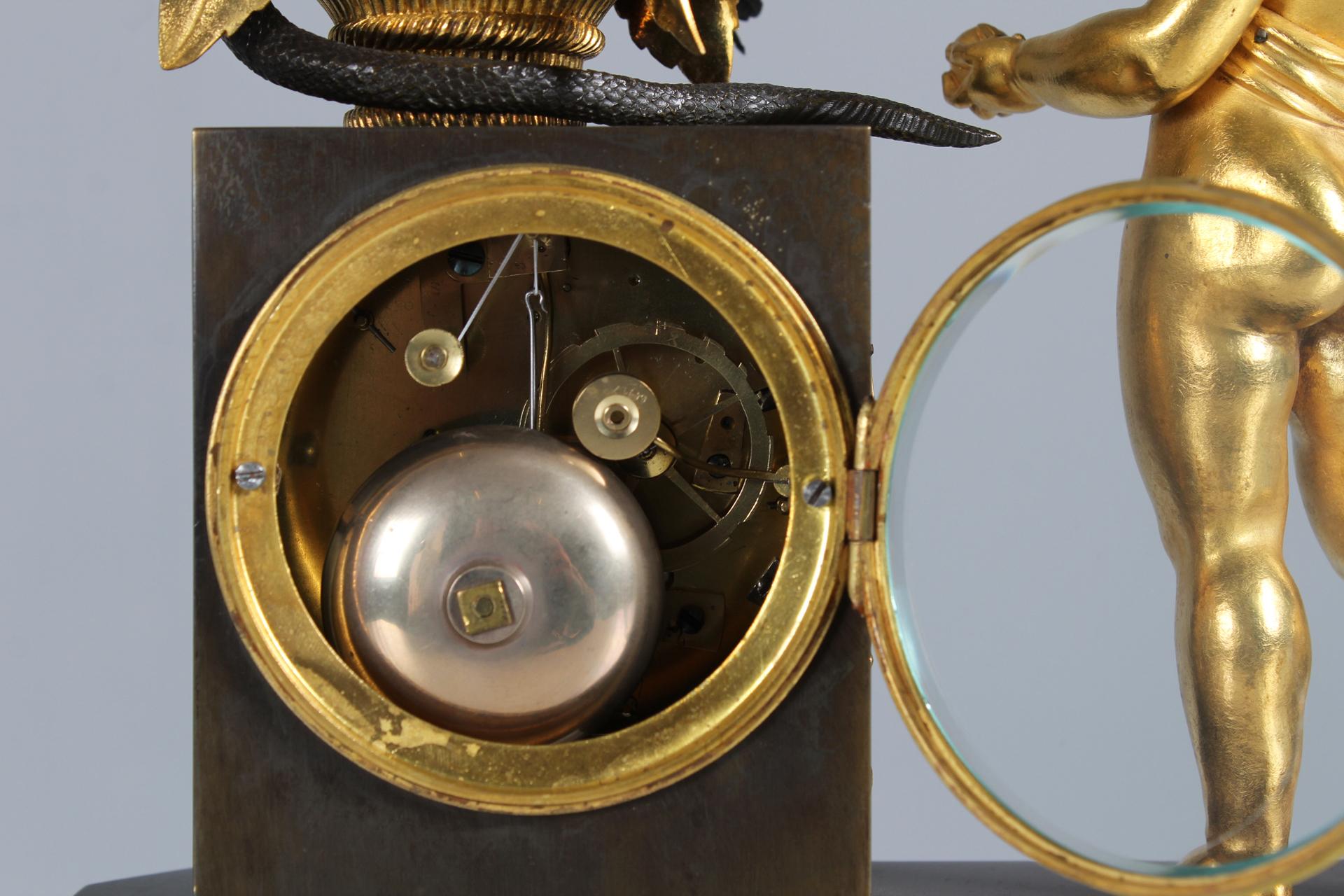 French Bronze Clock, Empire Pendule, Circa 1820 5