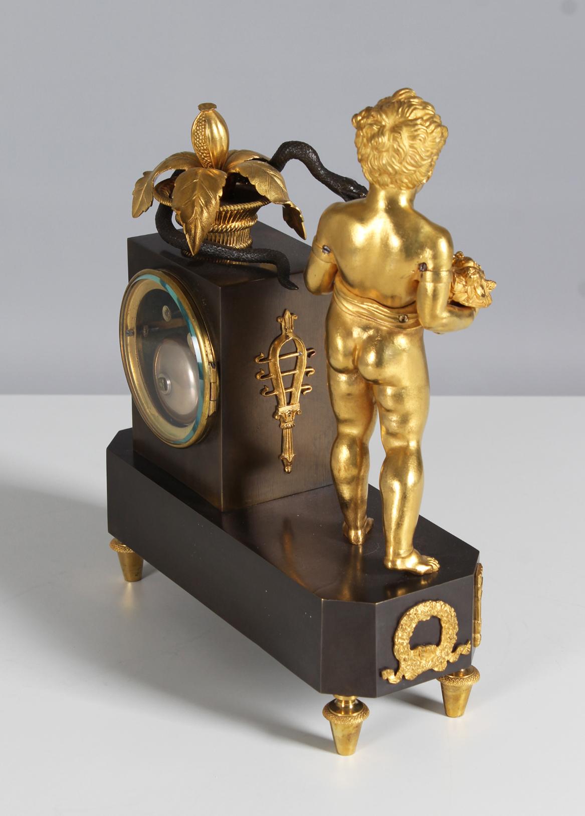 French Bronze Clock, Empire Pendule, Circa 1820 8