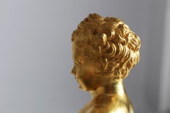 Französische Bronzeuhr, Empire-Pendelleuchte, um 1820