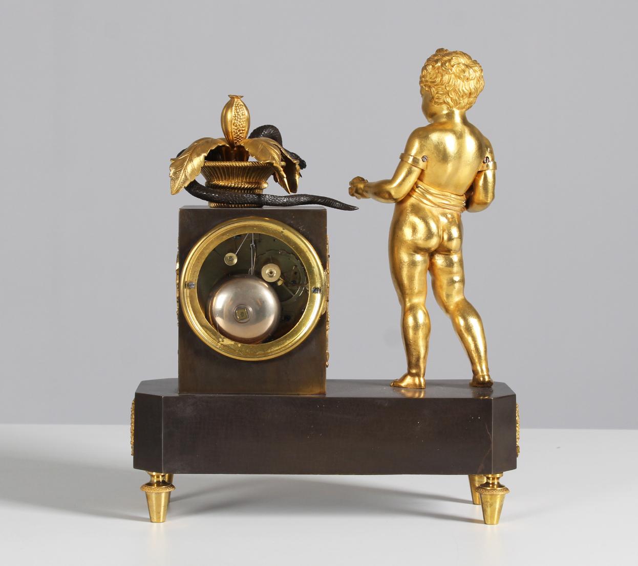 French Bronze Clock, Empire Pendule, Circa 1820 4