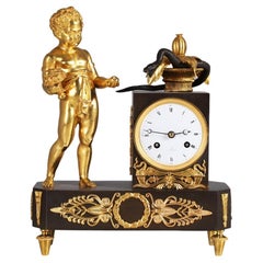 French Bronze Clock, Empire Pendule, Circa 1820