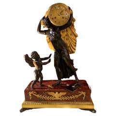 Reloj francés de bronce de capa tachonada de estrellas imperio c 1815, Pierre-Philippe thomire