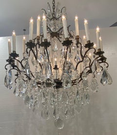 French Bronze Crystal Chandelier