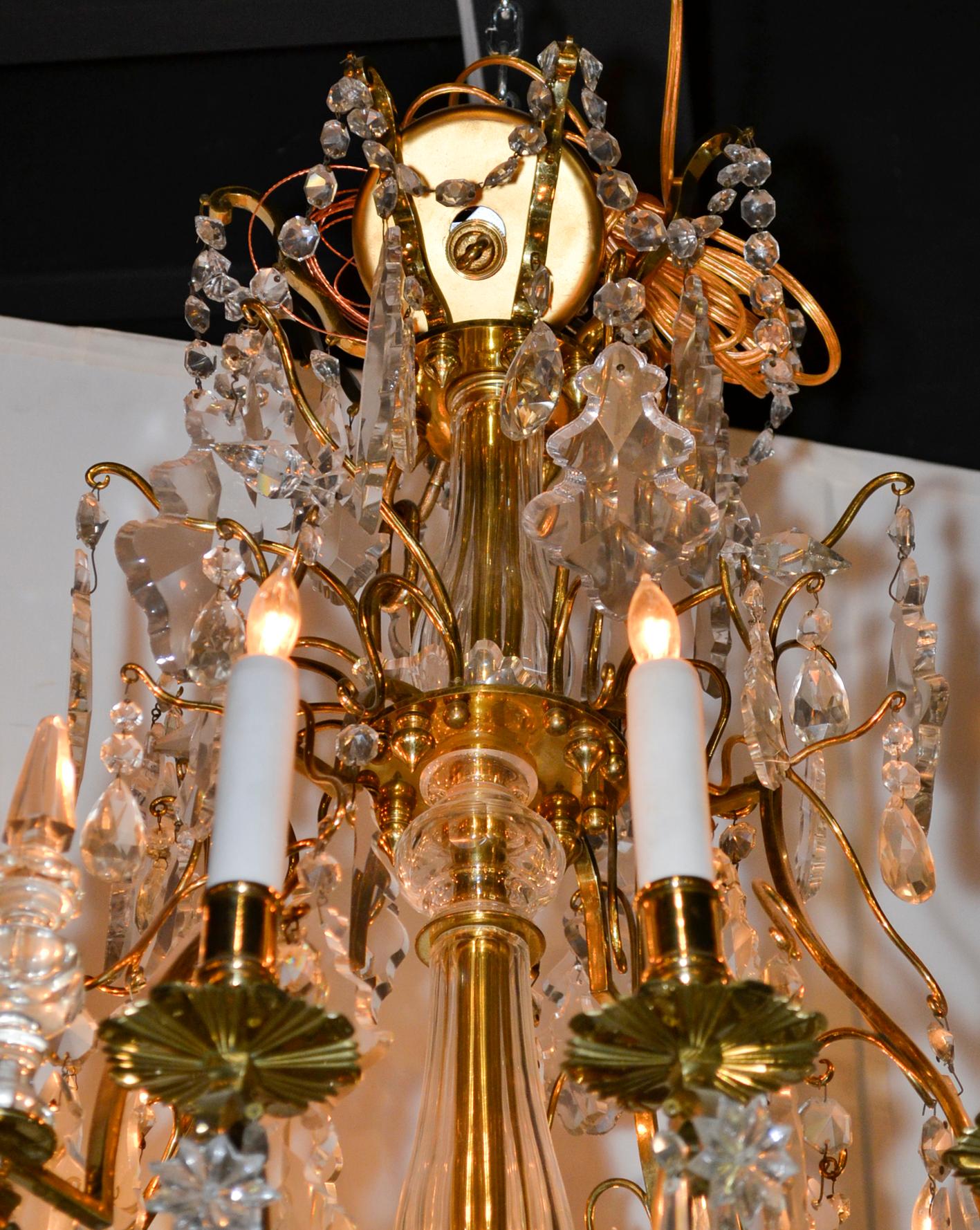 French Bronze and Crystal Chandelier 1