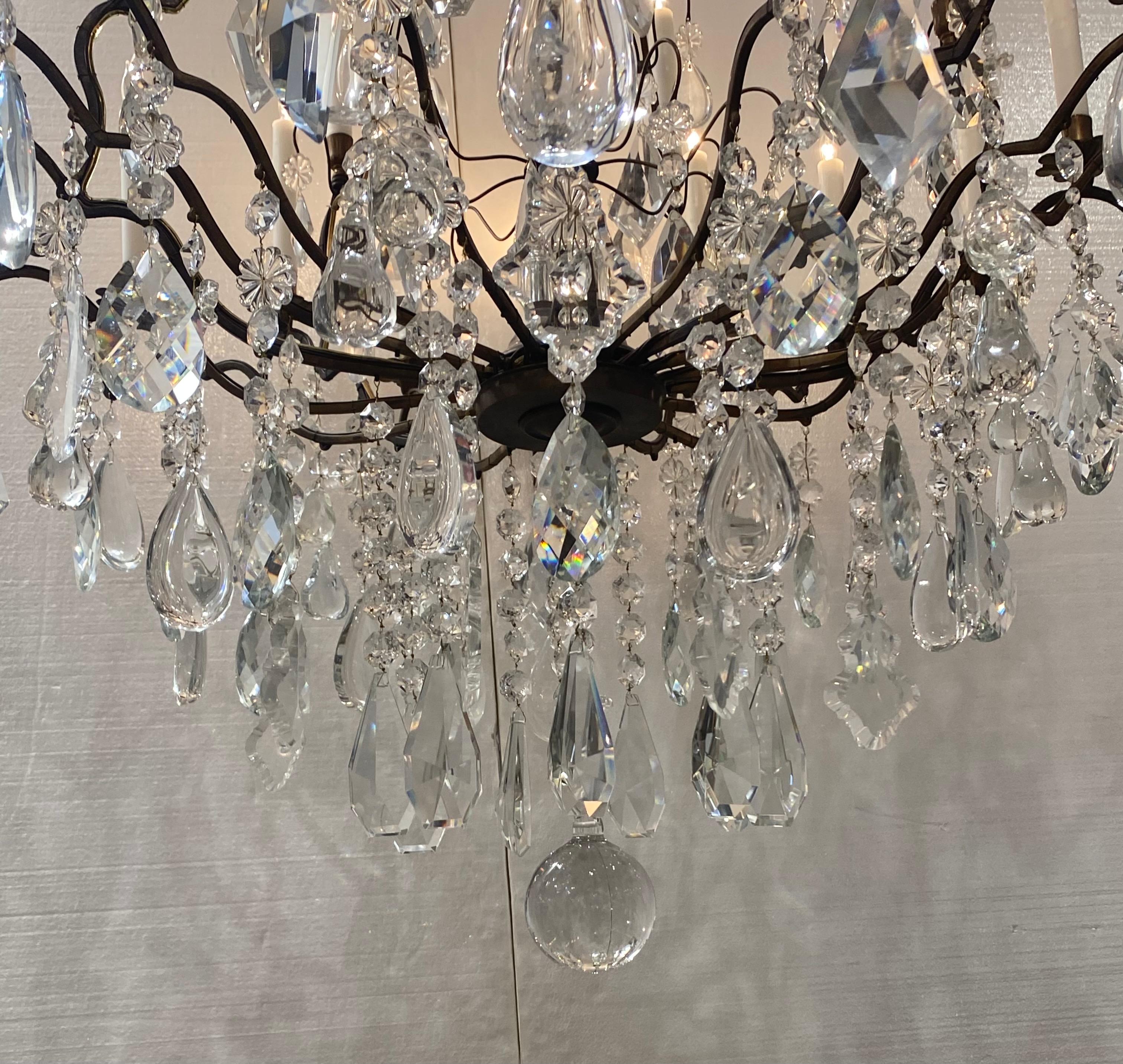 French Bronze Crystal Chandelier For Sale 3