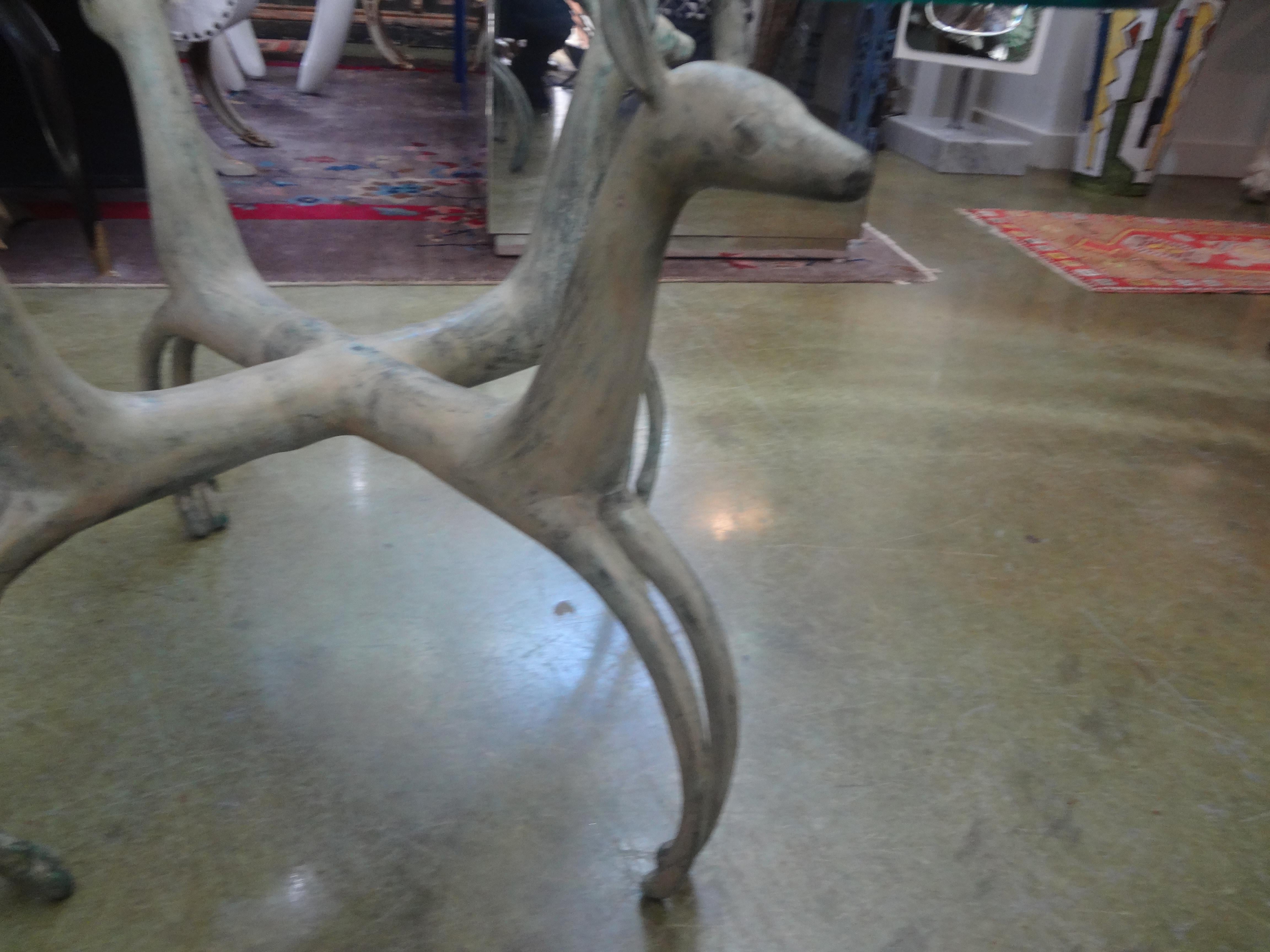 French Bronze Deer Table After Armand-Albert Rateau In Good Condition In Houston, TX