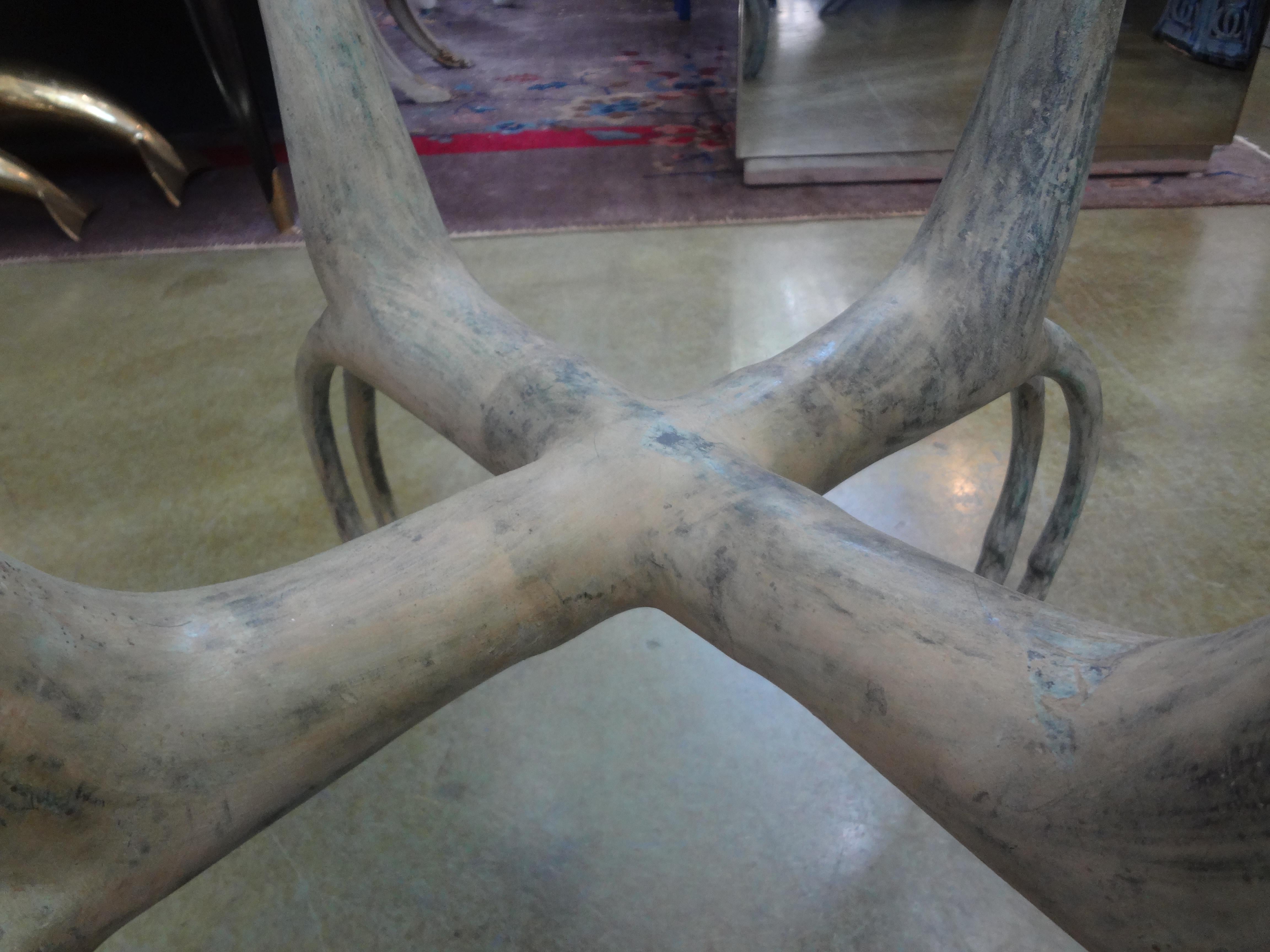 French Bronze Deer Table After Armand-Albert Rateau 3