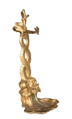 French Bronze Dolphin Form Umbrella Stand