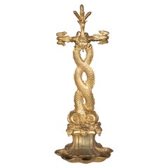 French Bronze Dolphin Form Umbrella Stand