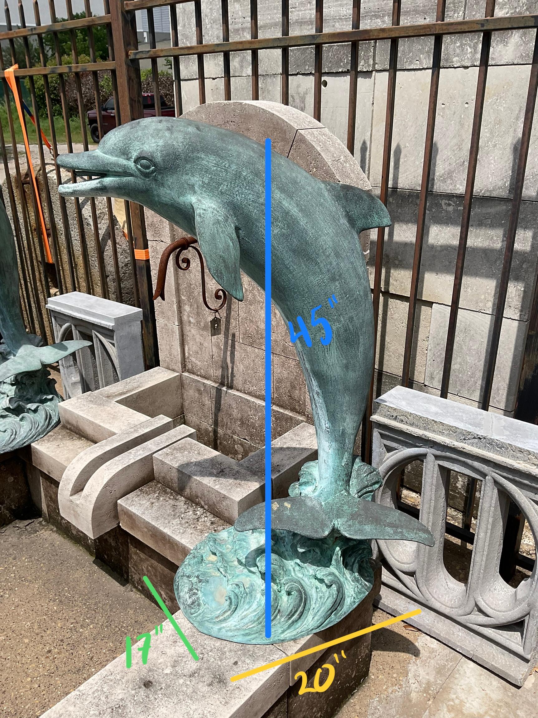 French Bronze Dolphin Sculpture Fountain For Sale 8