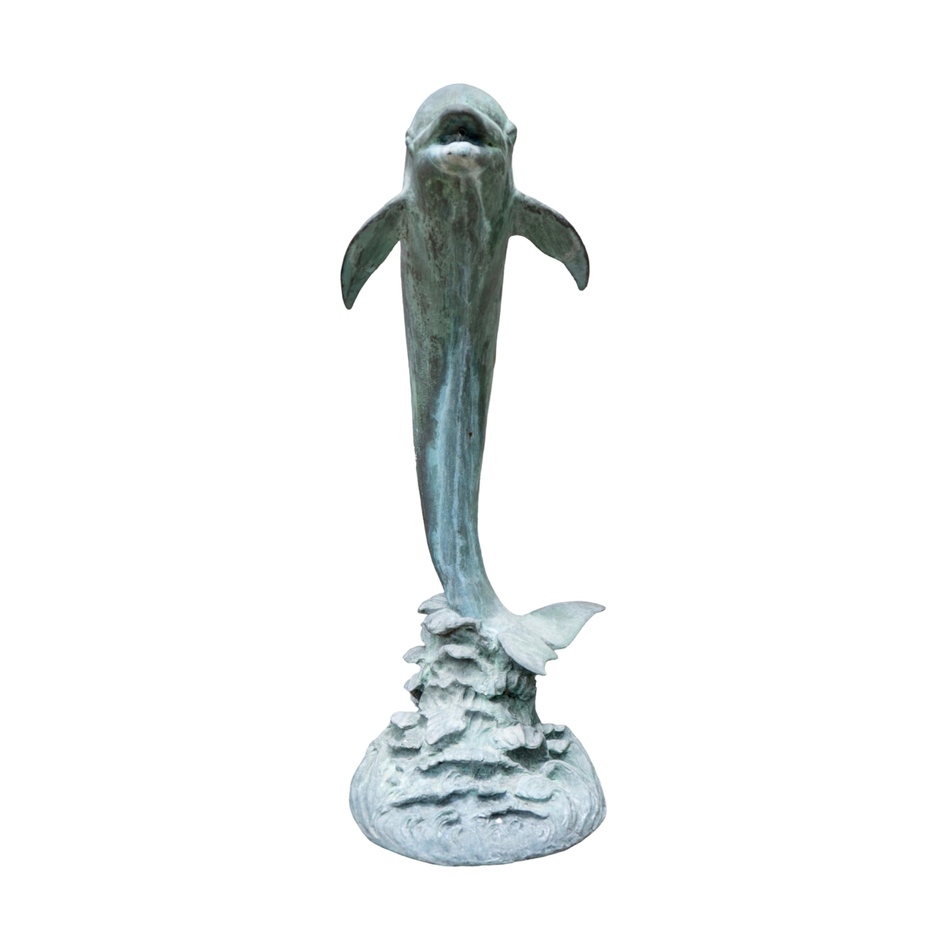 French Bronze Dolphin Sculpture Fountain In Good Condition For Sale In Dallas, TX
