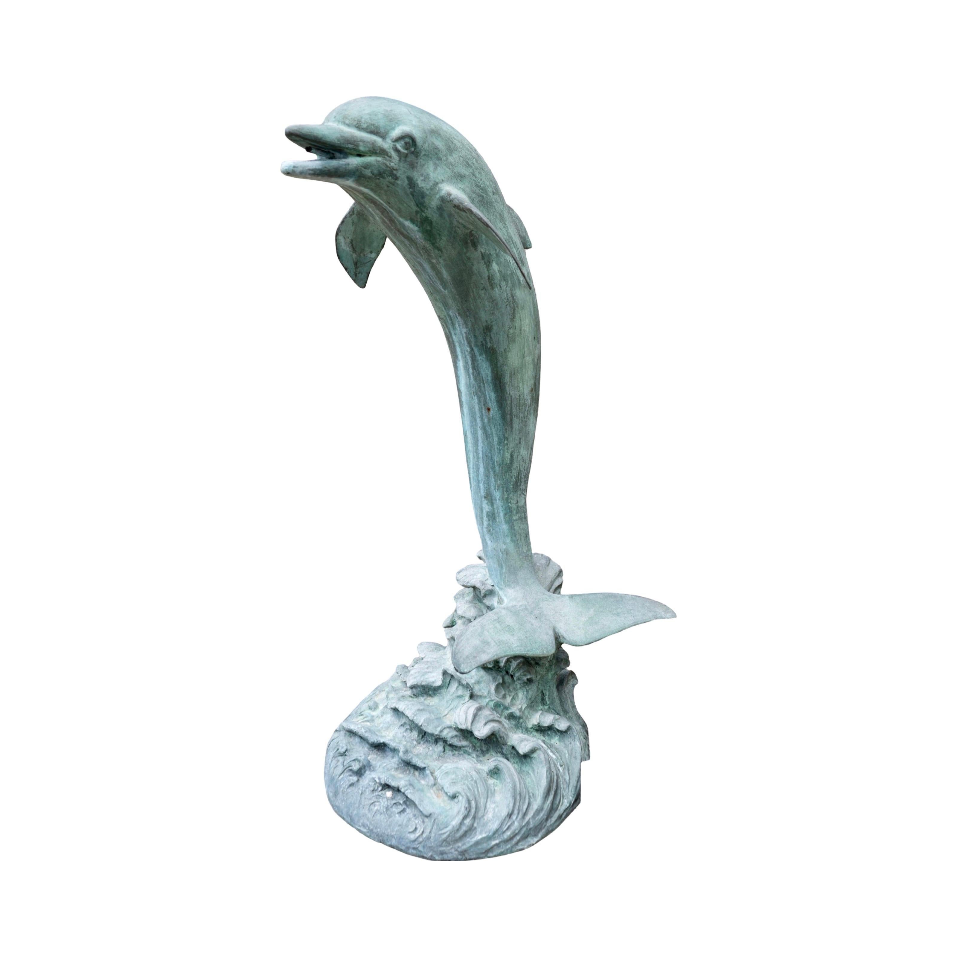French Bronze Dolphin Sculpture Fountain For Sale 1