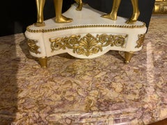 French bronze dore and marble annular clock depicting the Three Graces