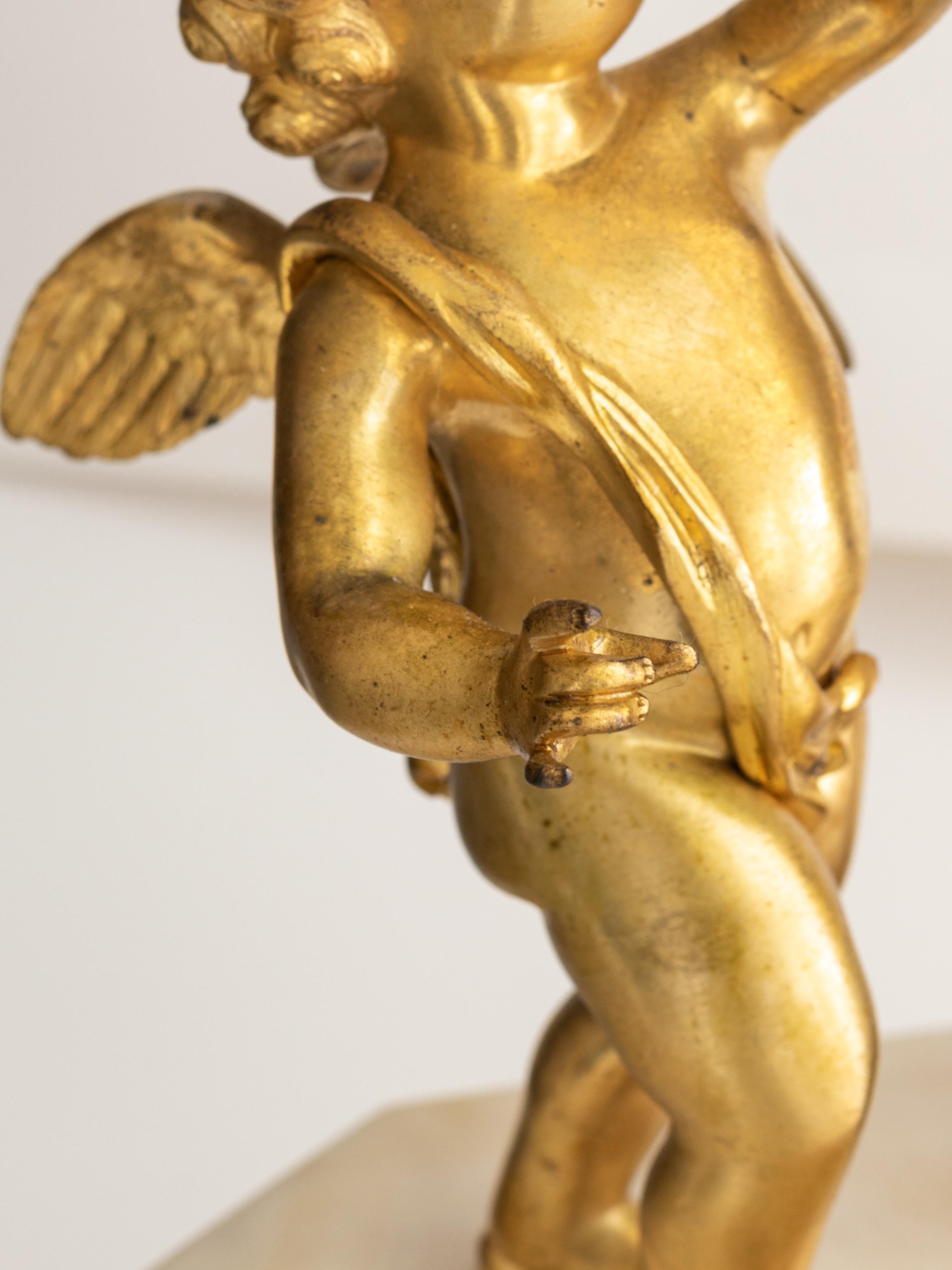 French Bronze Dore Mantle Clock by Leveque Guéret, 19th Century For Sale 11