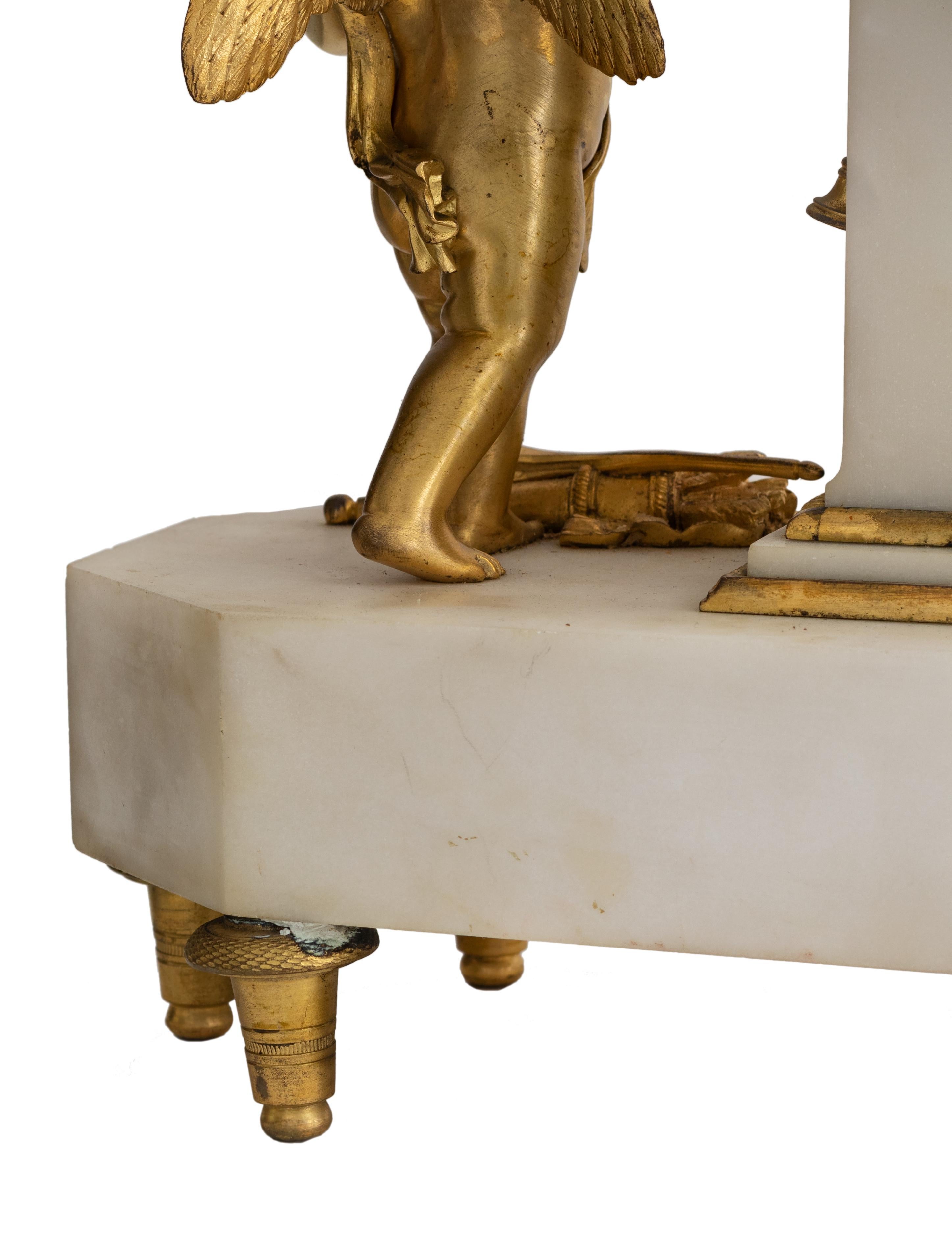 French Bronze Dore Mantle Clock by Leveque Guéret, 19th Century For Sale 12
