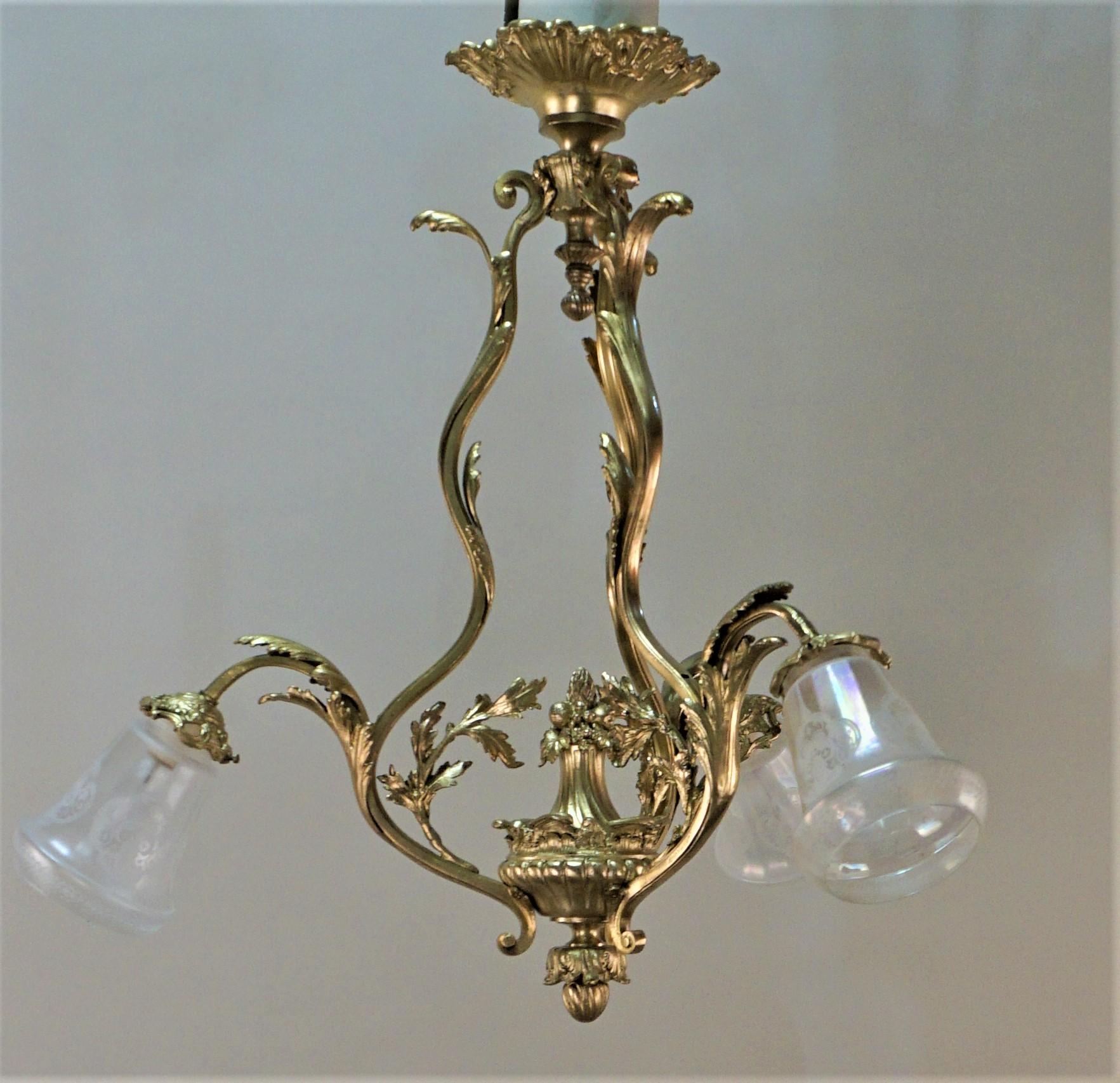 French Bronze Early 20th Century Chandelier 5
