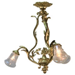 French Bronze Early 20th Century Chandelier