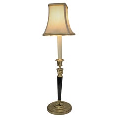 French Bronze Empire Candlestick Lamp