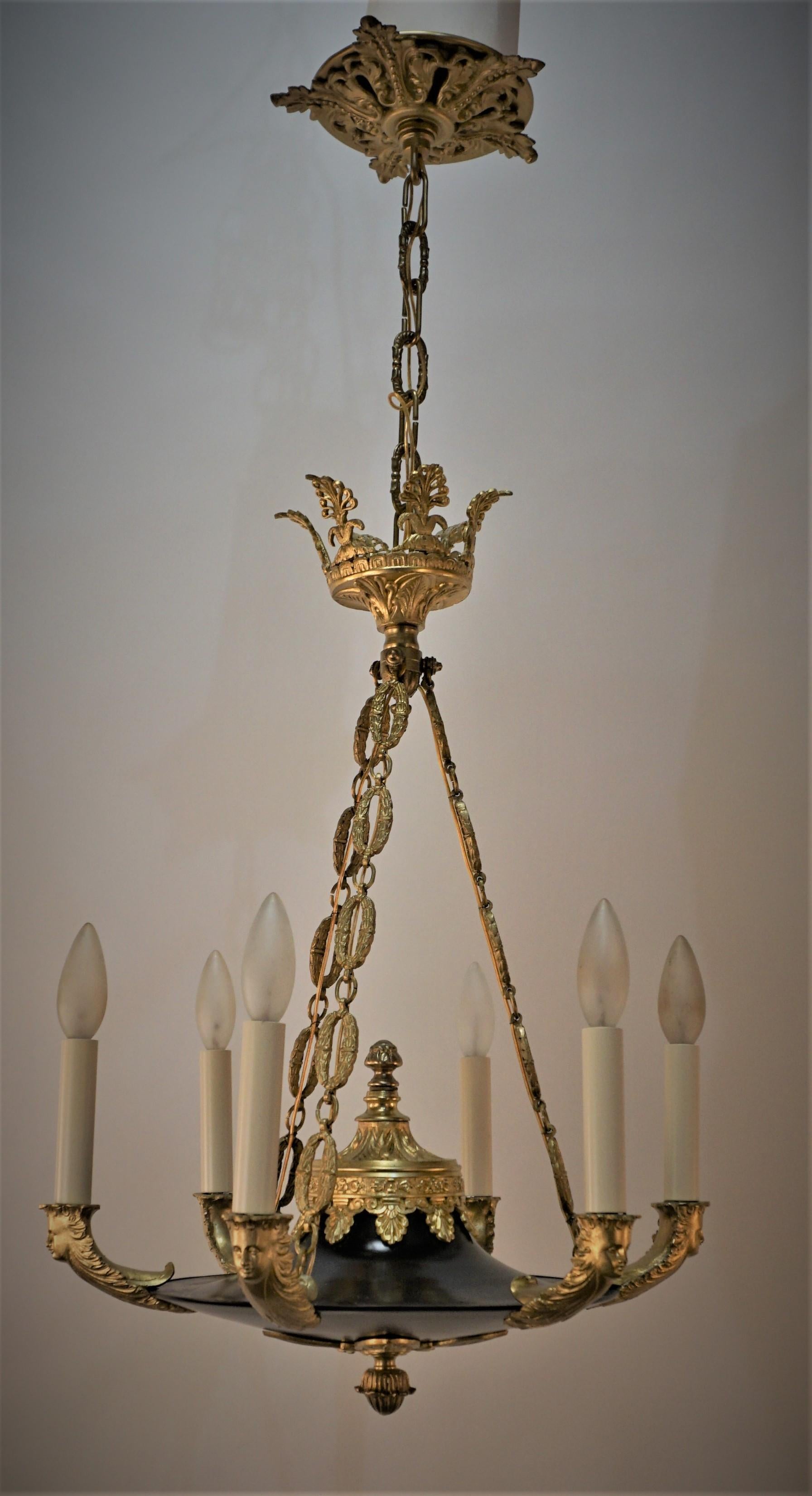 French Bronze Empire Chandelier 7