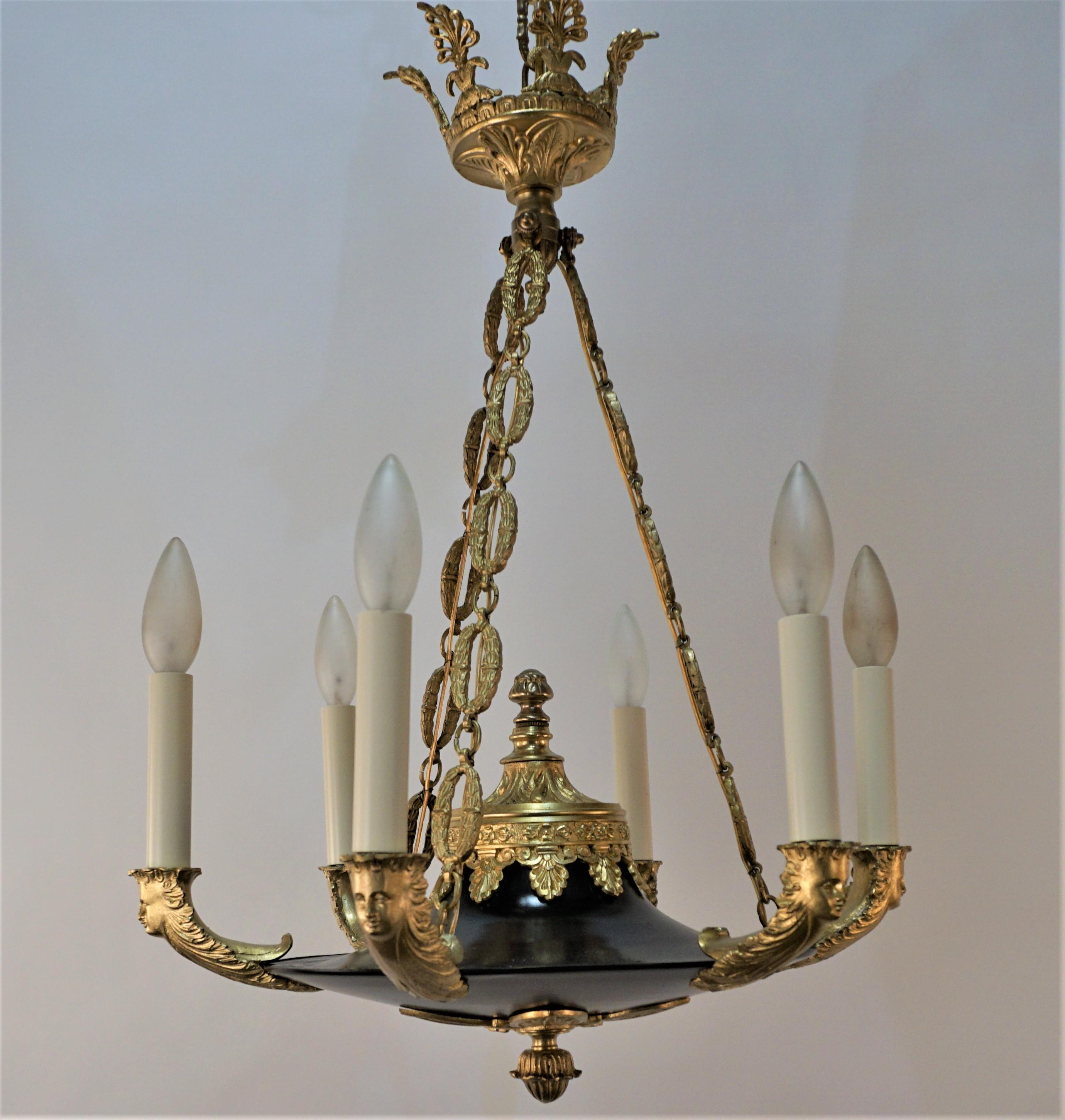 French Bronze Empire Chandelier 8