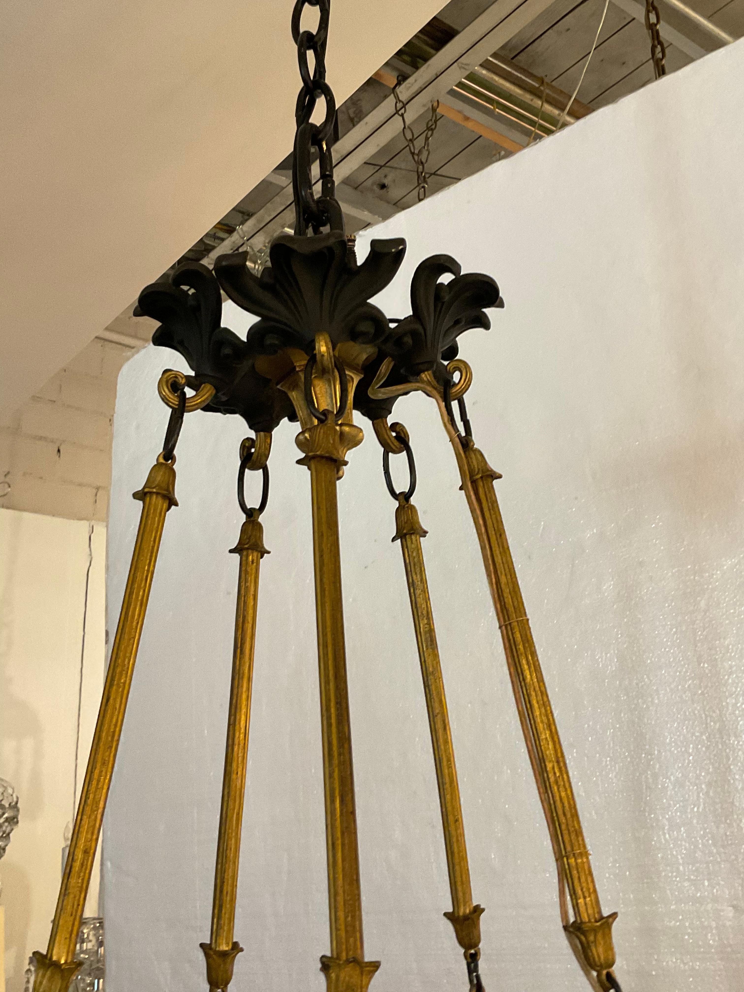 French Bronze Empire Chandelier  For Sale 1