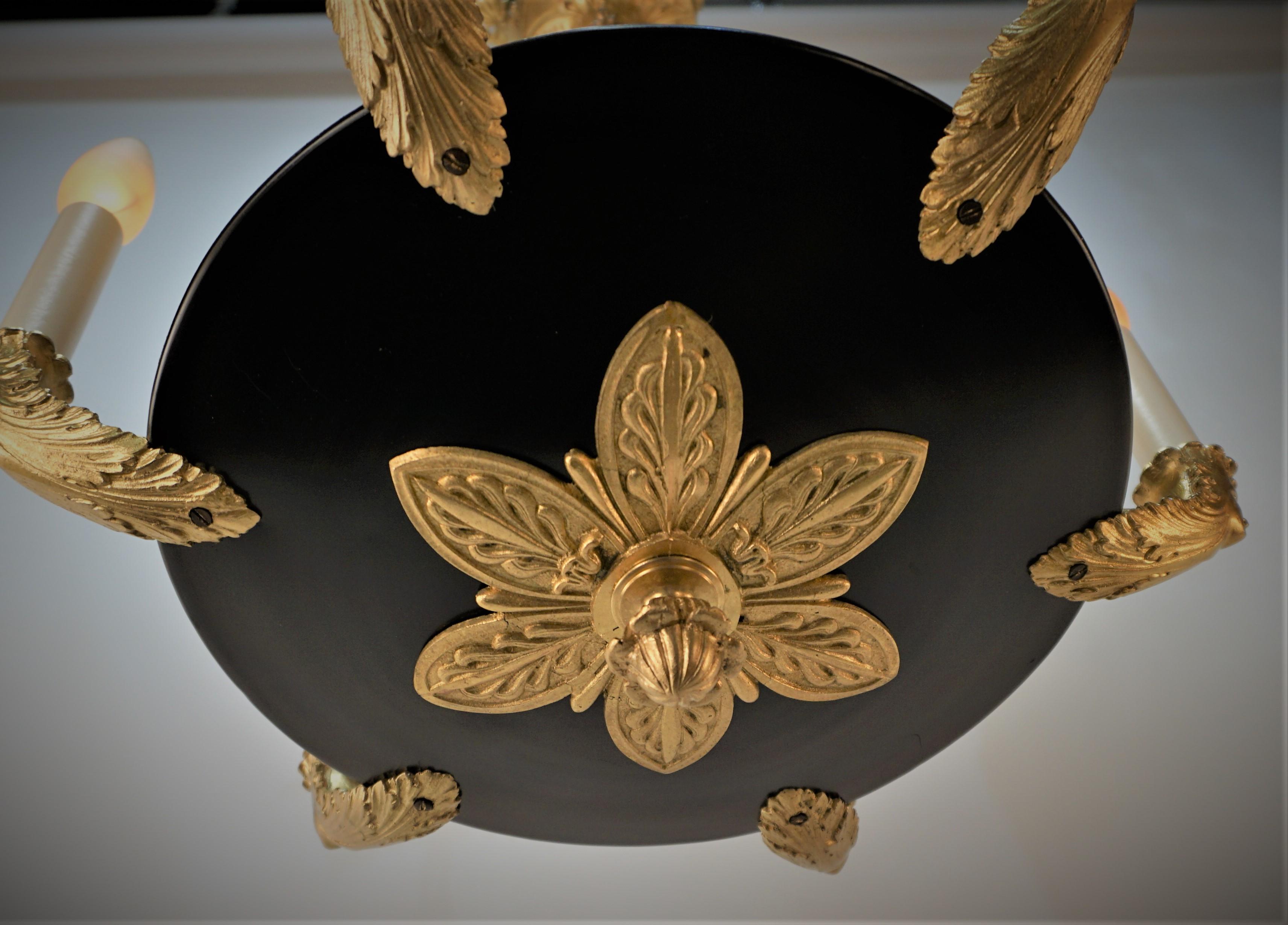 French Bronze Empire Chandelier 1