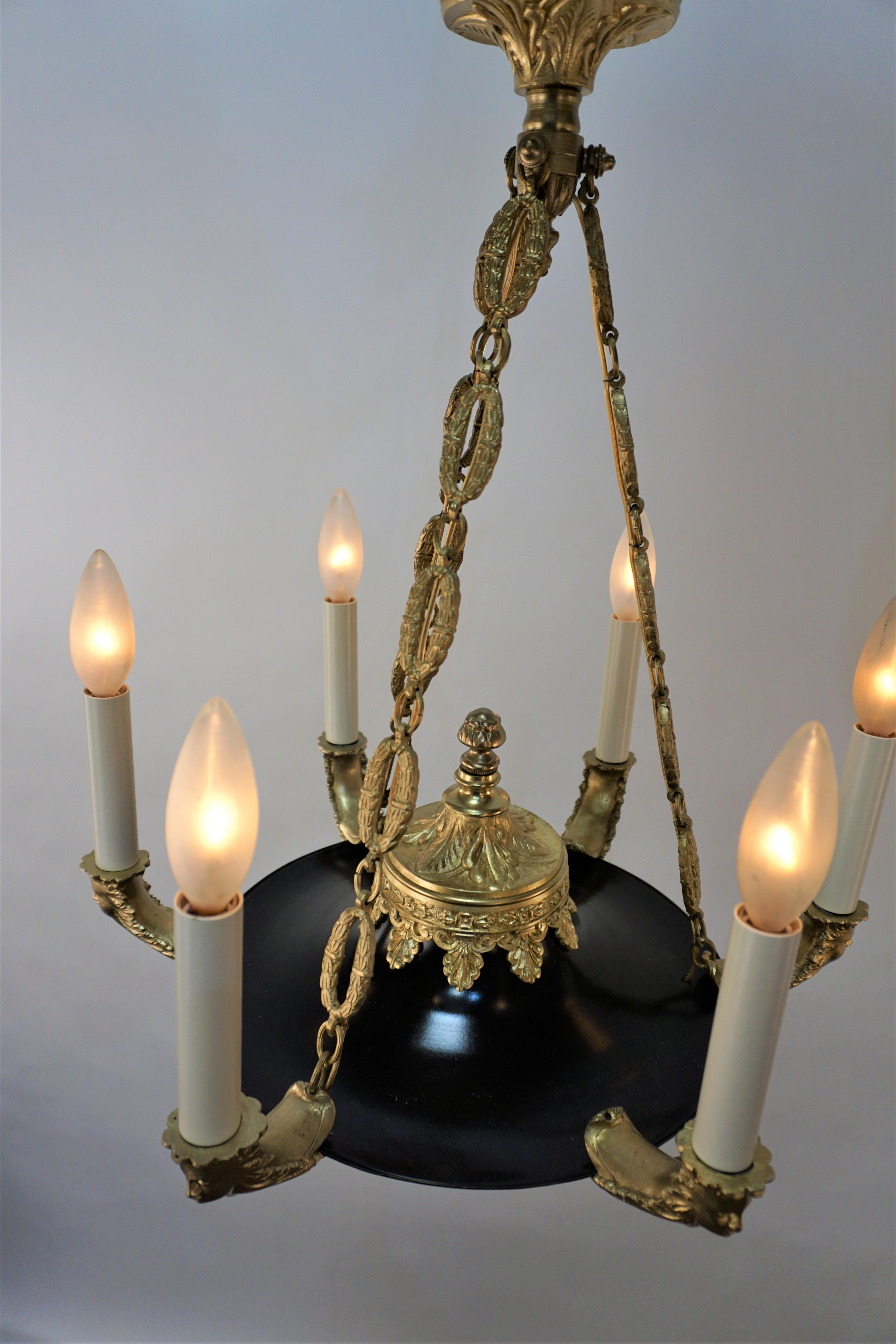 French Bronze Empire Chandelier 3