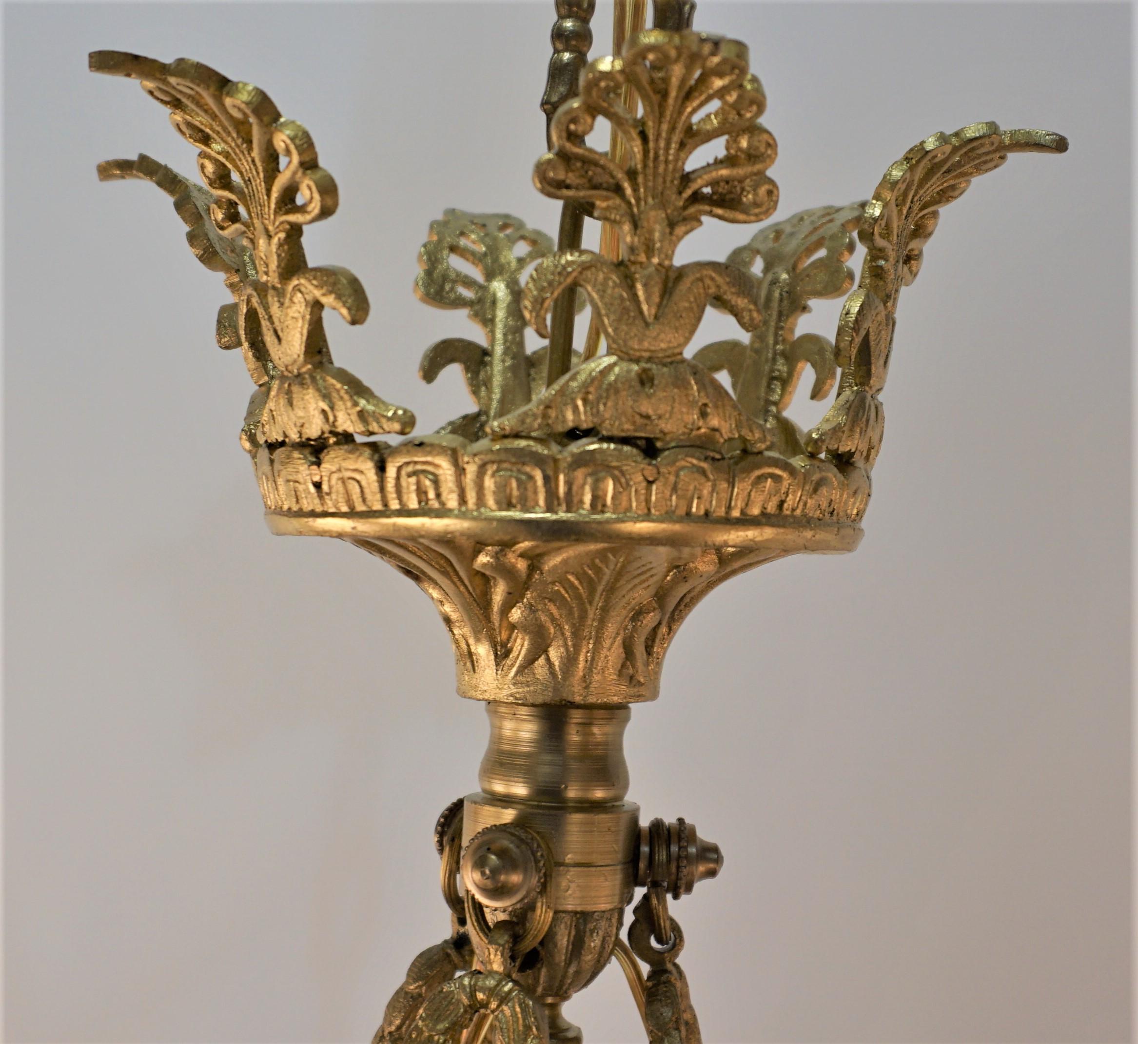 French Bronze Empire Chandelier 4