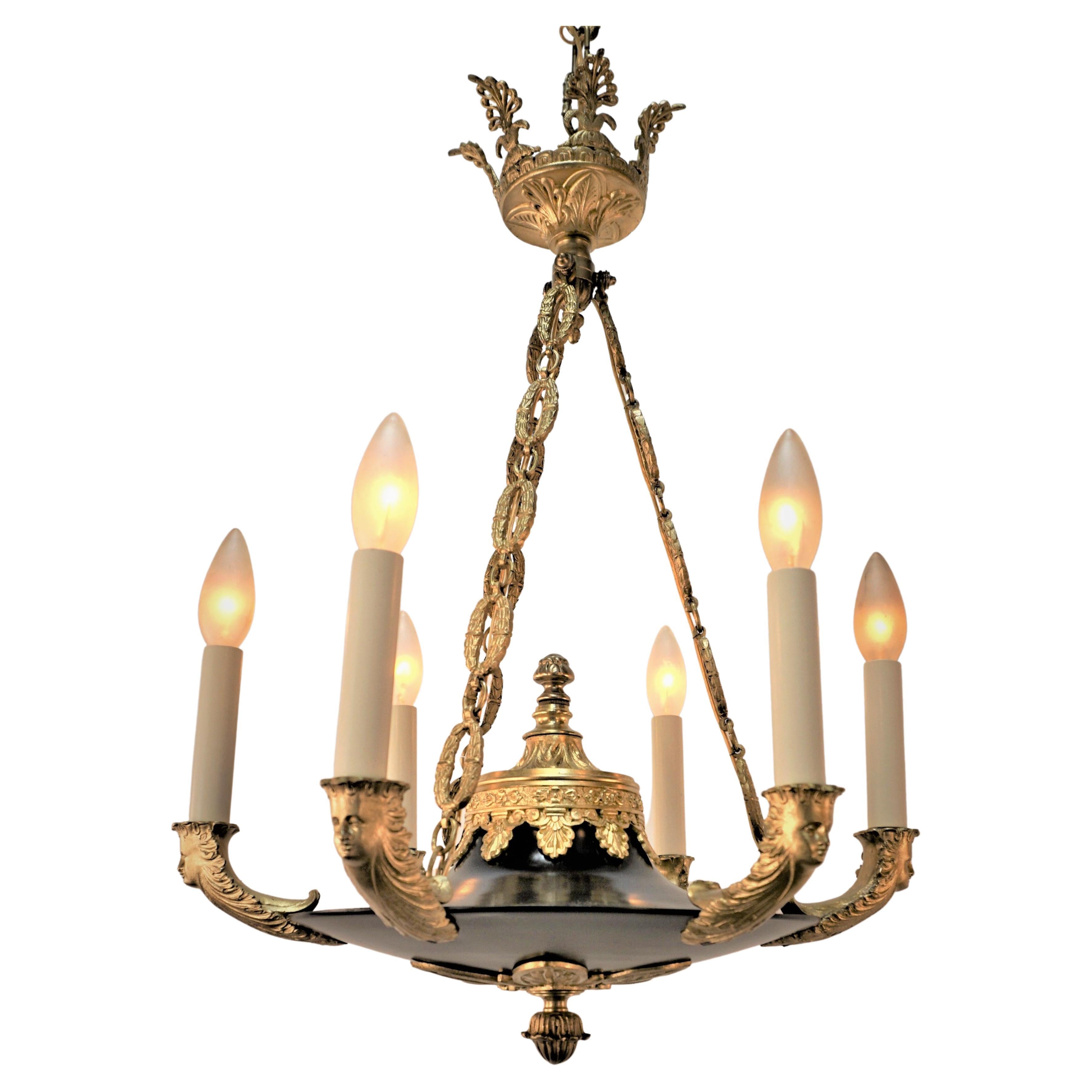 French Bronze Empire Chandelier