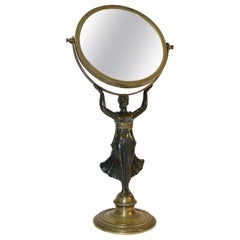 French Bronze Empire Period Adjustable Pedestal Mirror, circa 1820