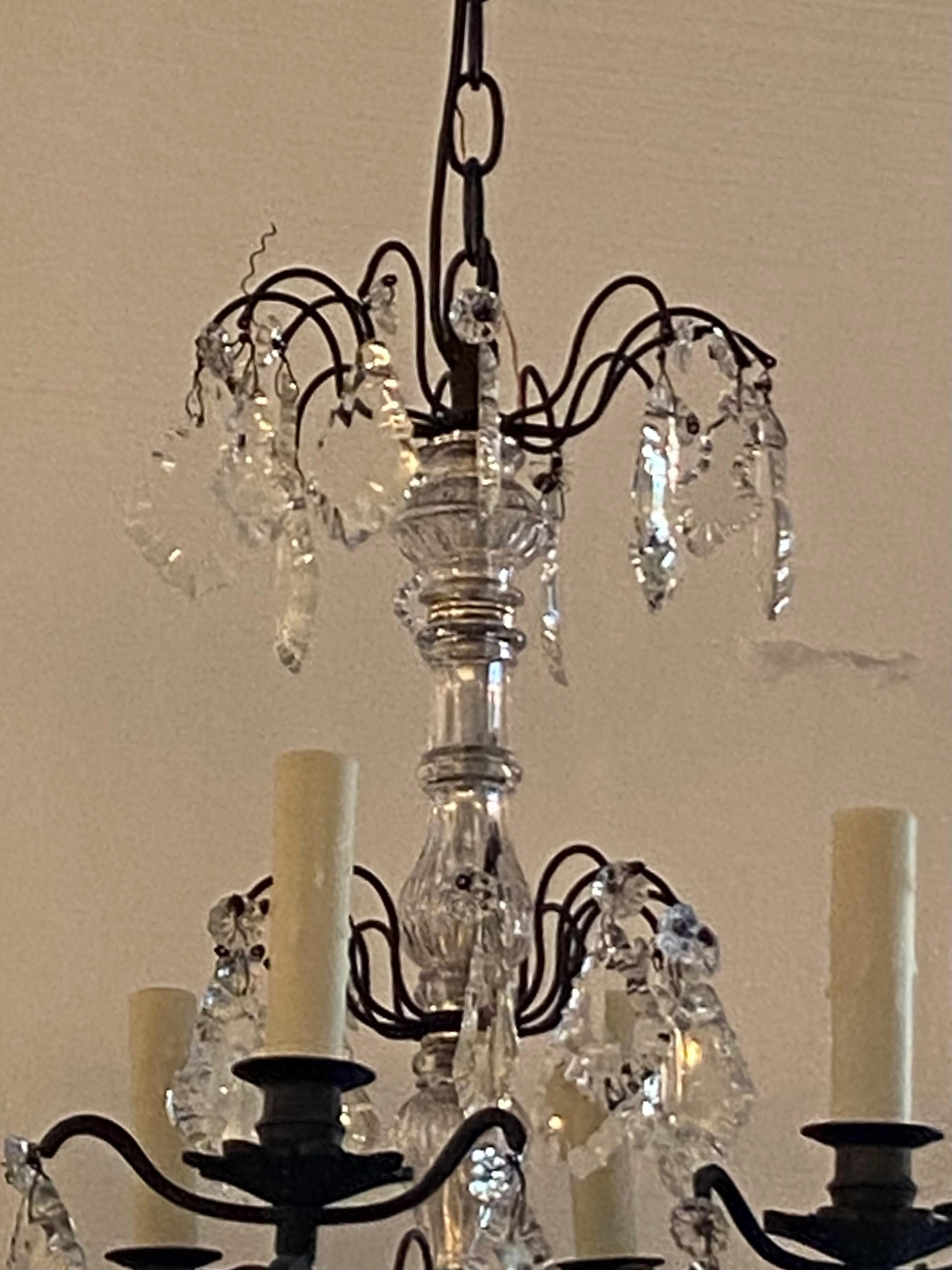 French Bronze Empire Style Chandelier In Excellent Condition In Dallas, TX