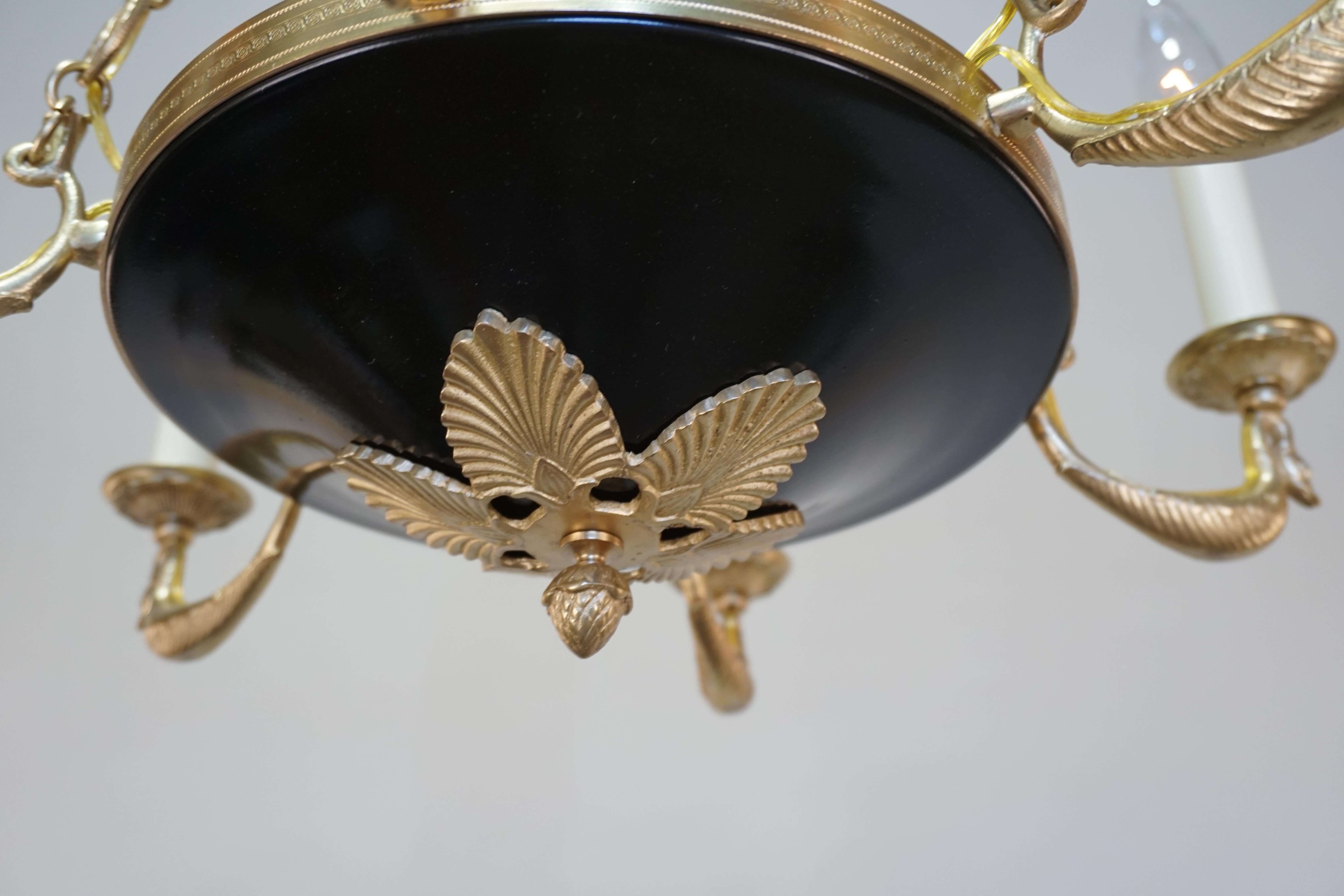 French Bronze Empire Style Chandelier 1