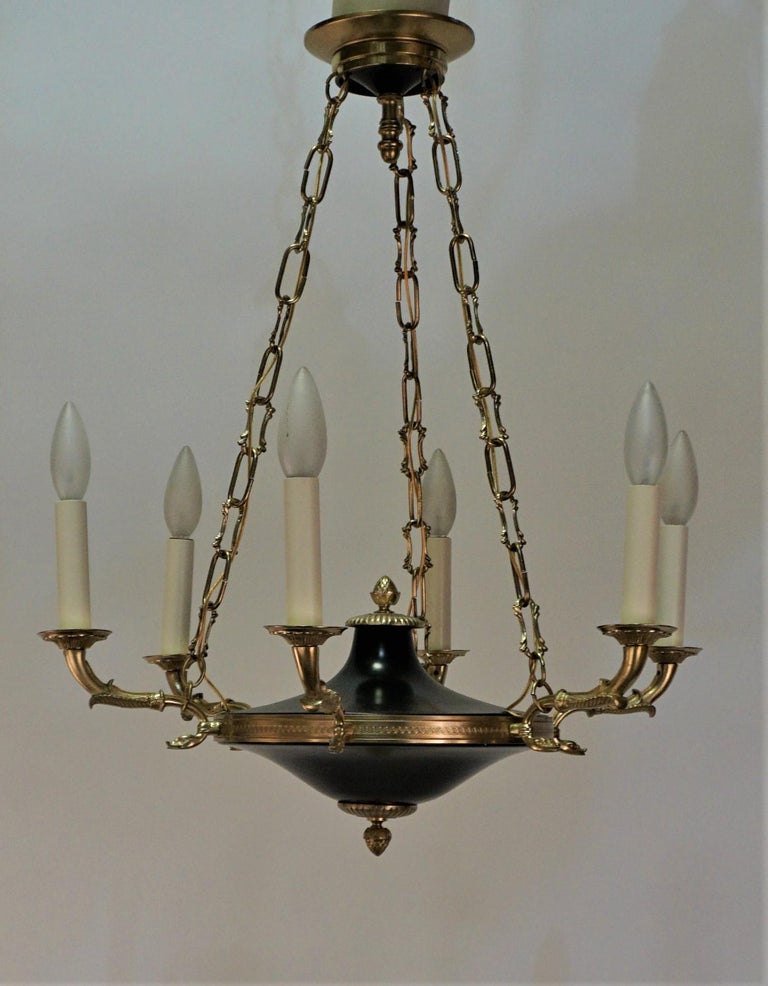 French Bronze Empire Style Chandelier at 1stDibs
