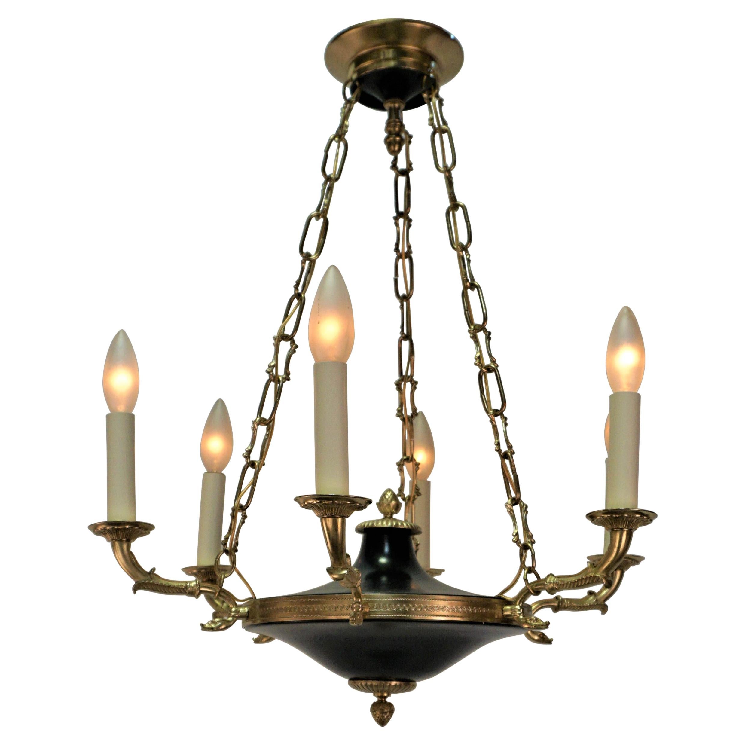 French Bronze Empire Style Chandelier at 1stDibs