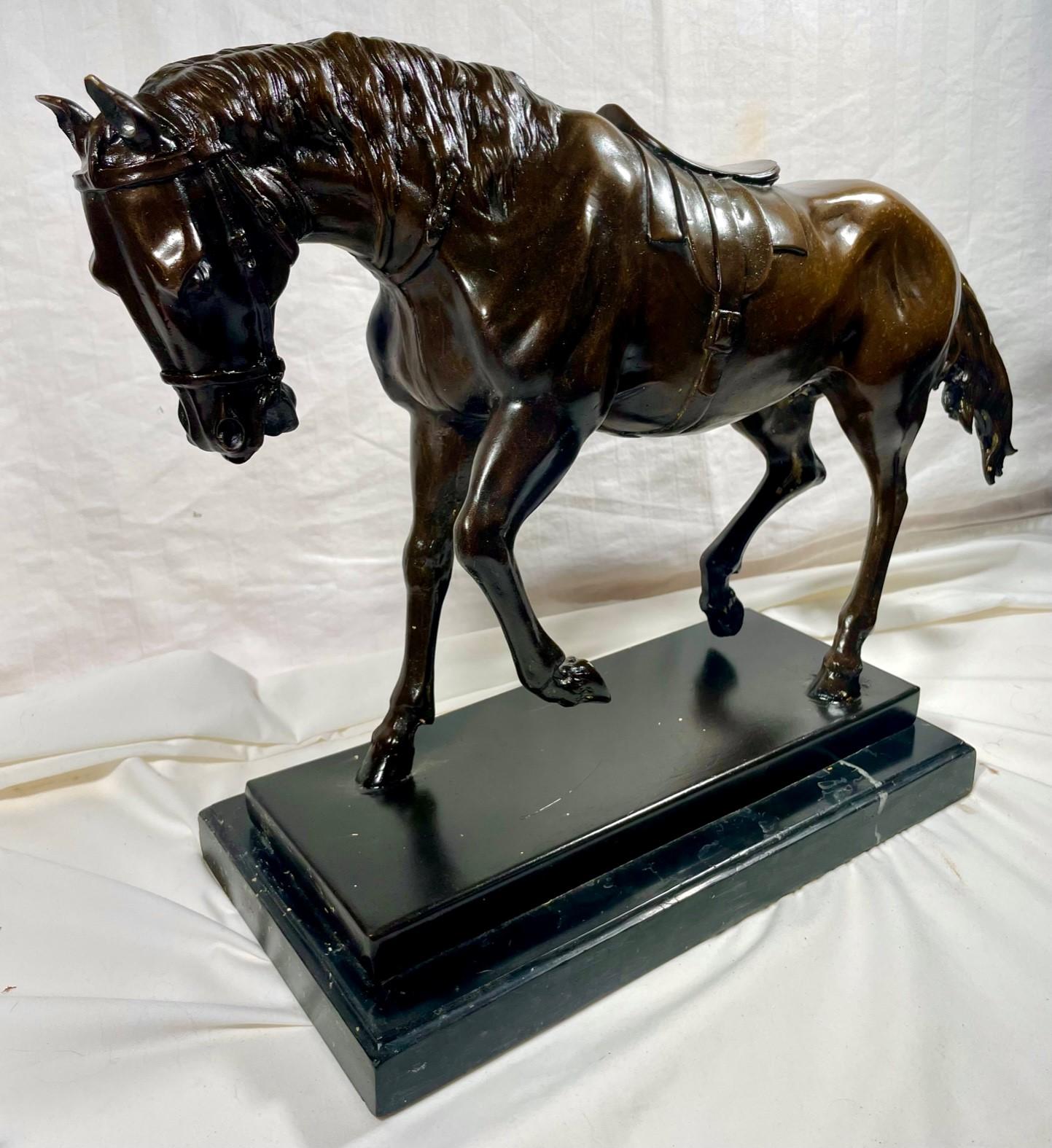 Cast French Bronze Equine Statue after Pierre-Jules Mene. For Sale