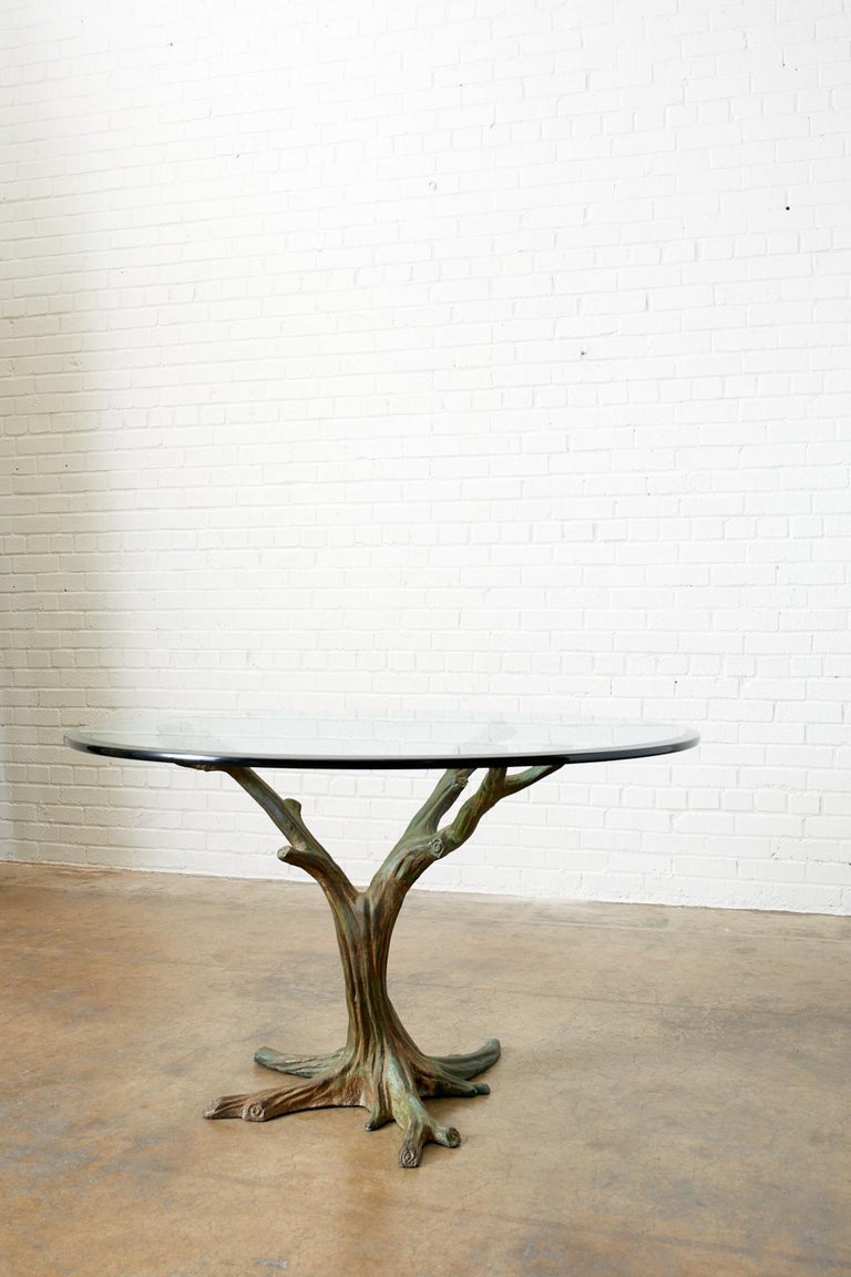 French Bronze Faux Bois Tree Sculpture Dining Table at 1stDibs